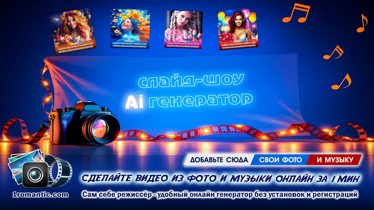 Создать Фото с Музыкой Онлайн
