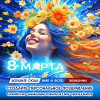Создать открытку с 8 марта